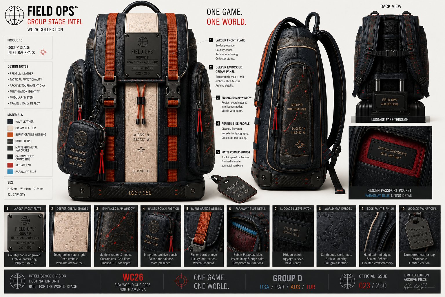 Group D World Stage Transit Pack, full specification.