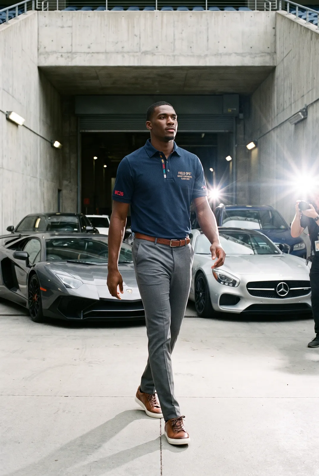 Polo in the arrival tunnel.