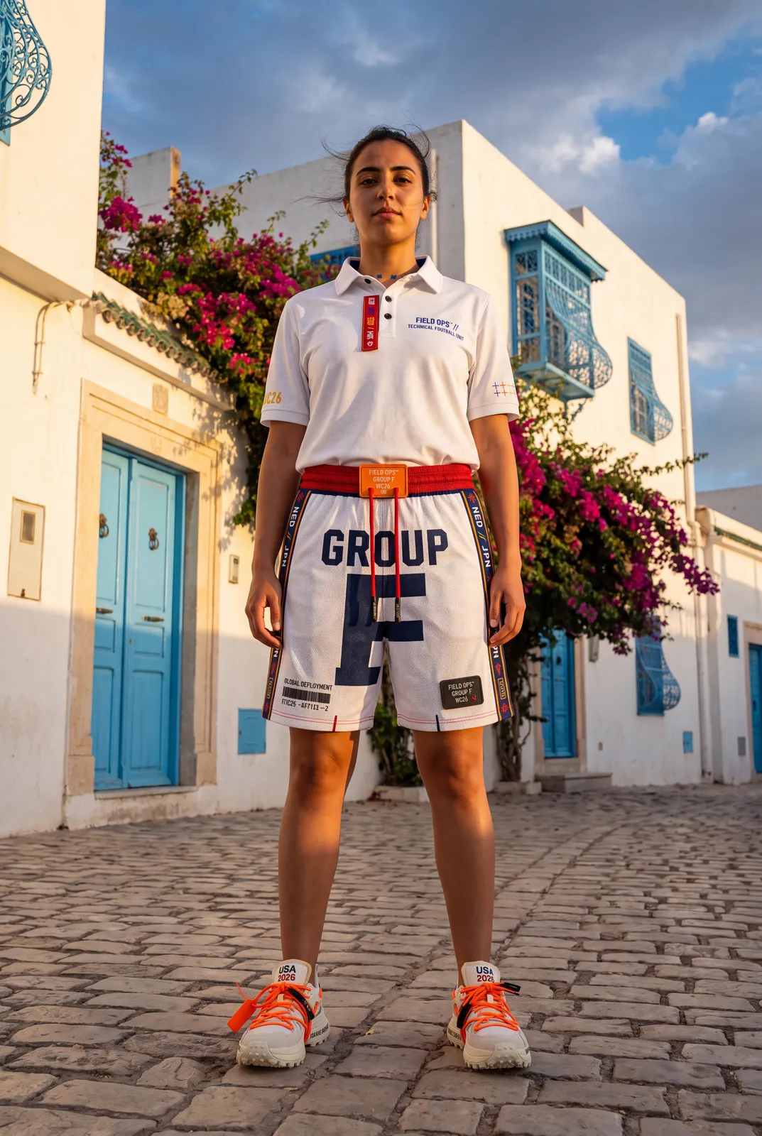Polo and shorts in Sidi Bou Said.