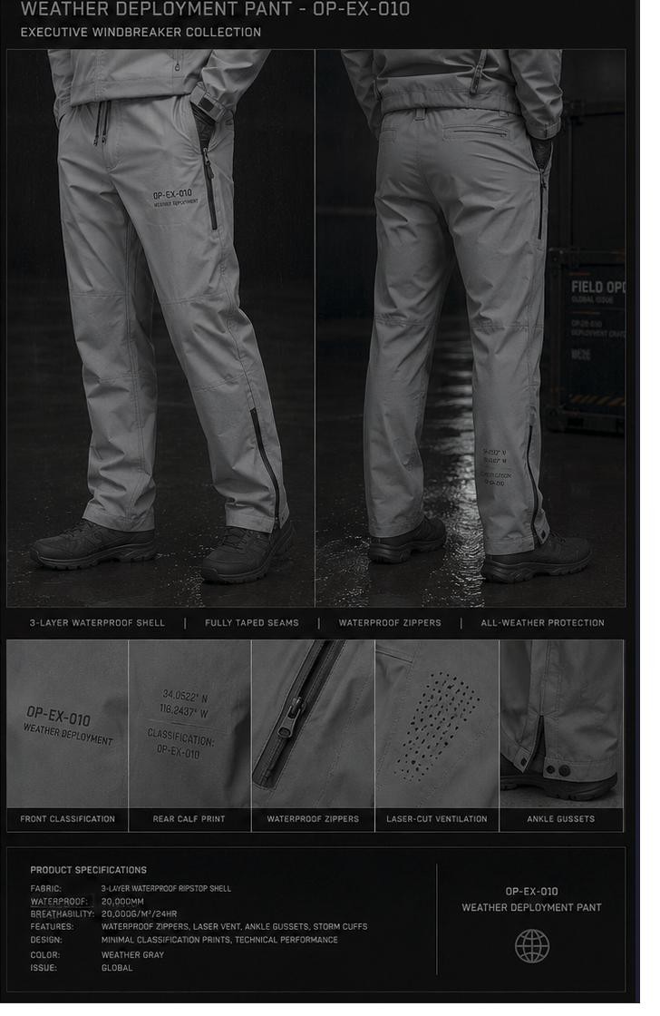 Weather Deployment Pant, detail.