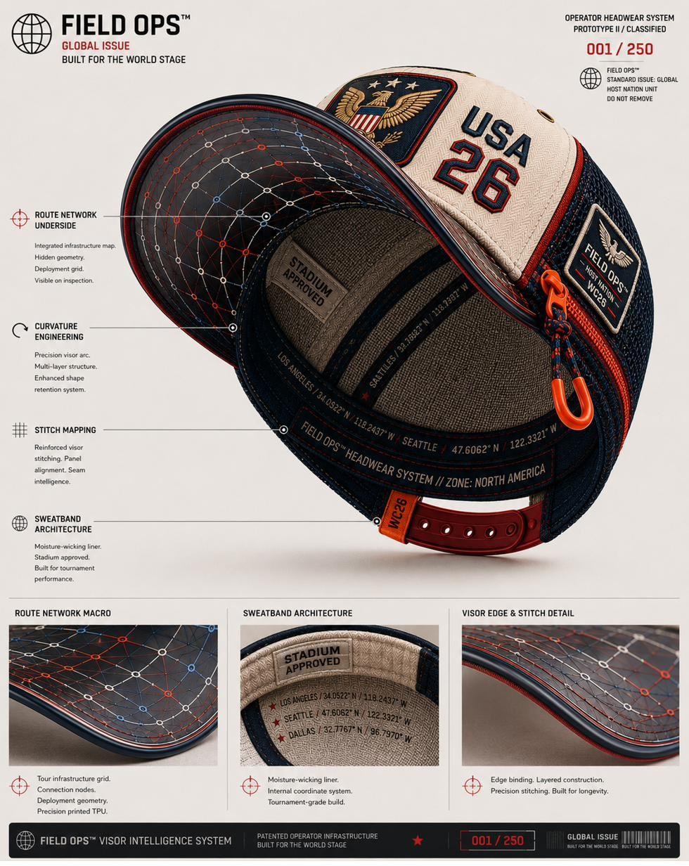 USA Host Nation Cap, detail sheet.